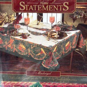 Madrigal Christmas Tablecloth Musical Instruments 52x70